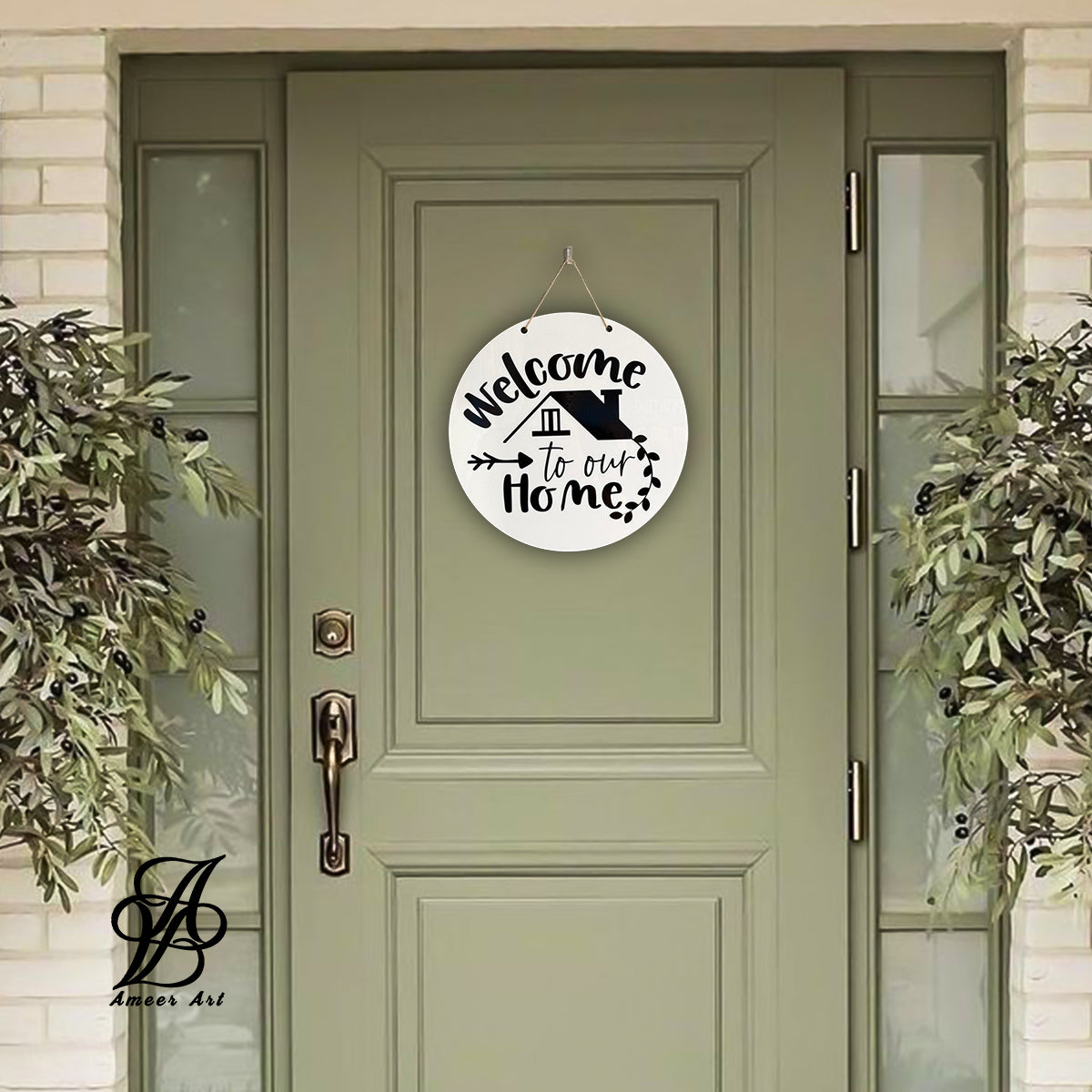 Modern Black “Welcome to Our Home” Sign
