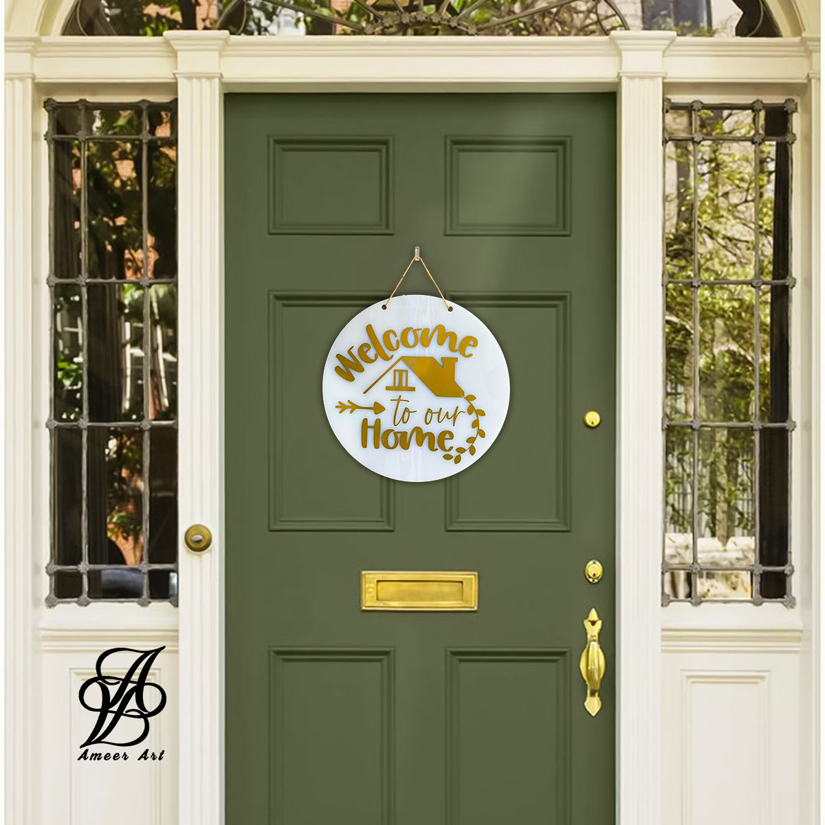 Golden Roof Welcome Sign