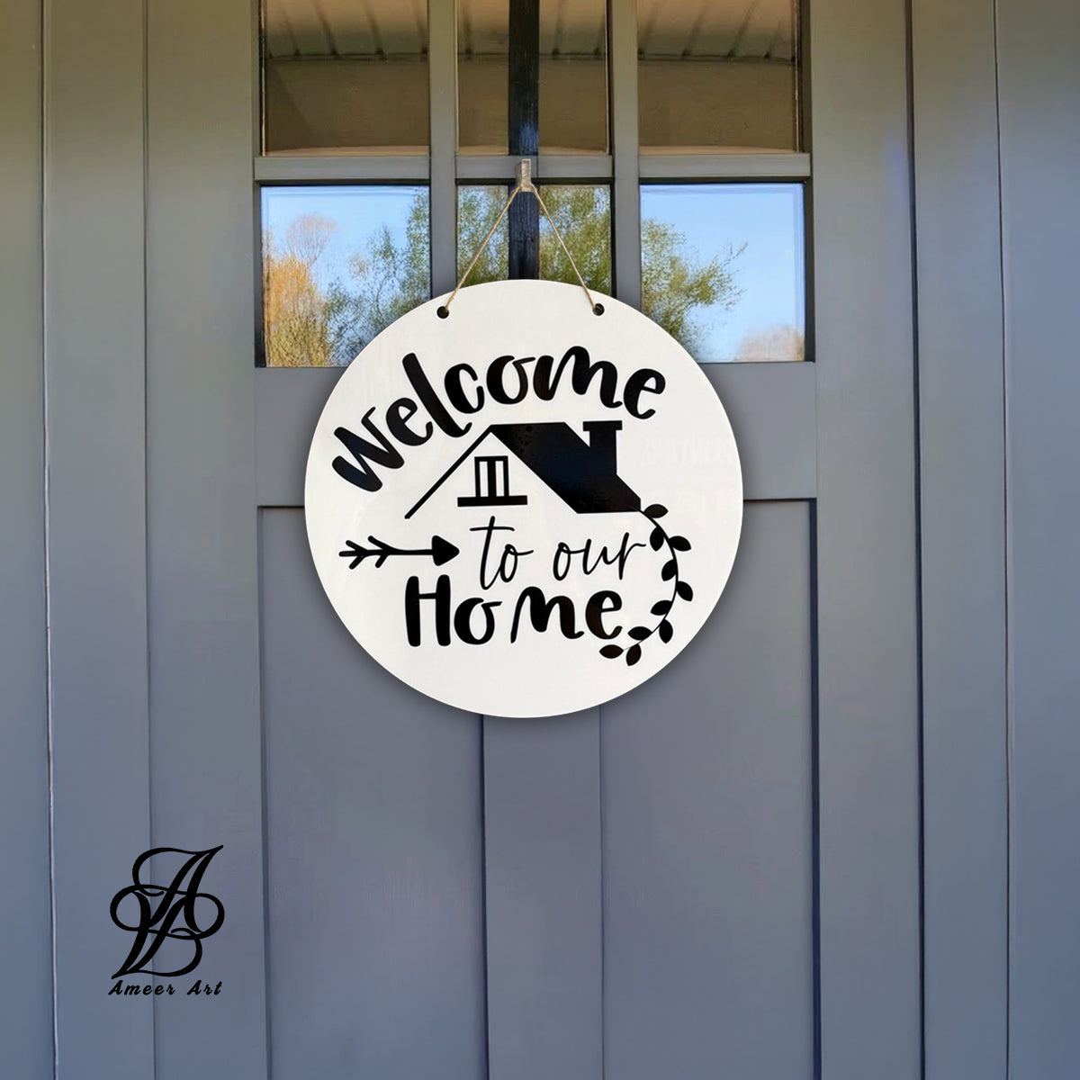 Modern Black “Welcome to Our Home” Sign