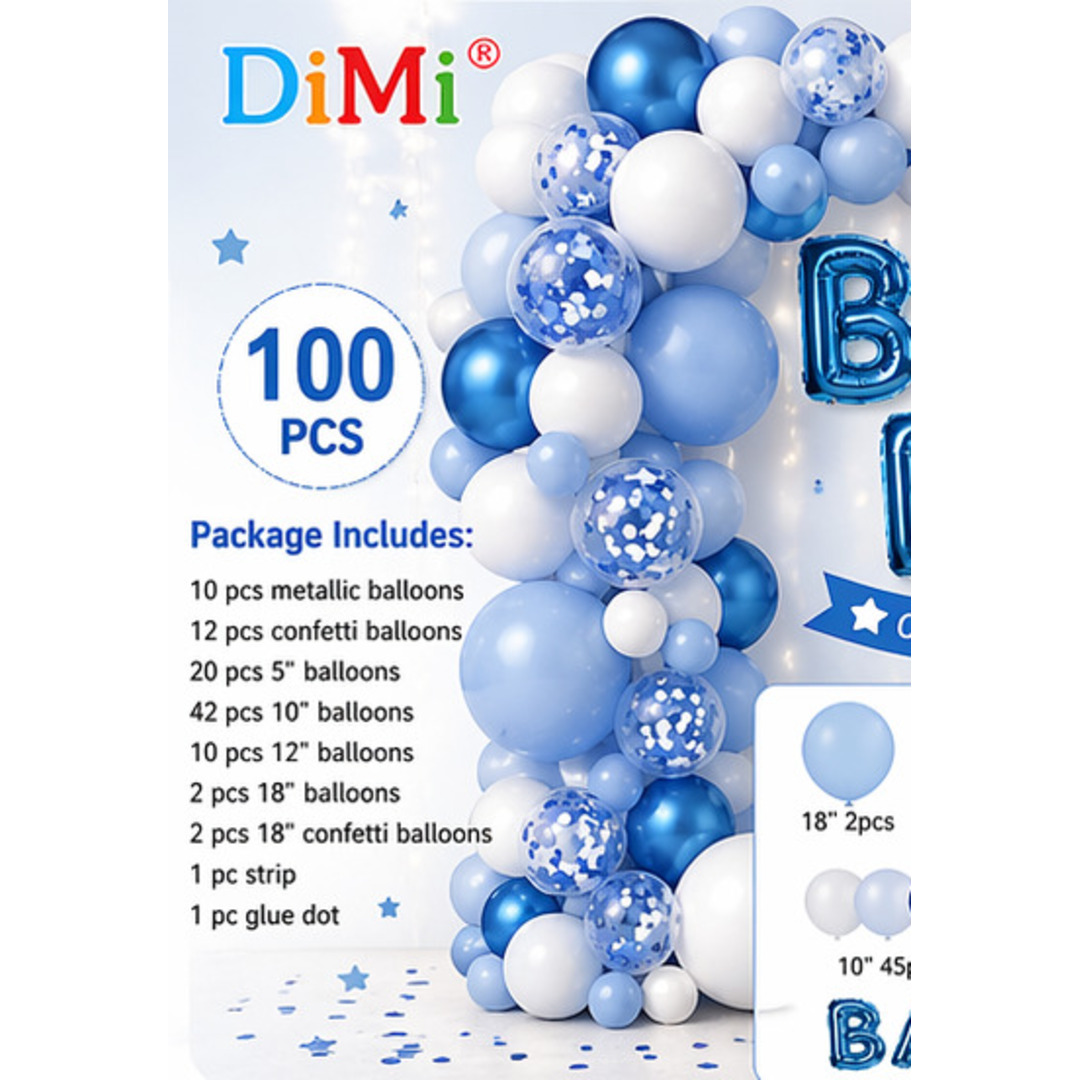 Baby Boy Blue Balloon Arch