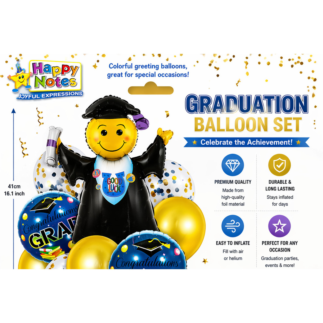 Grad Foil Balloon Set — 9pc