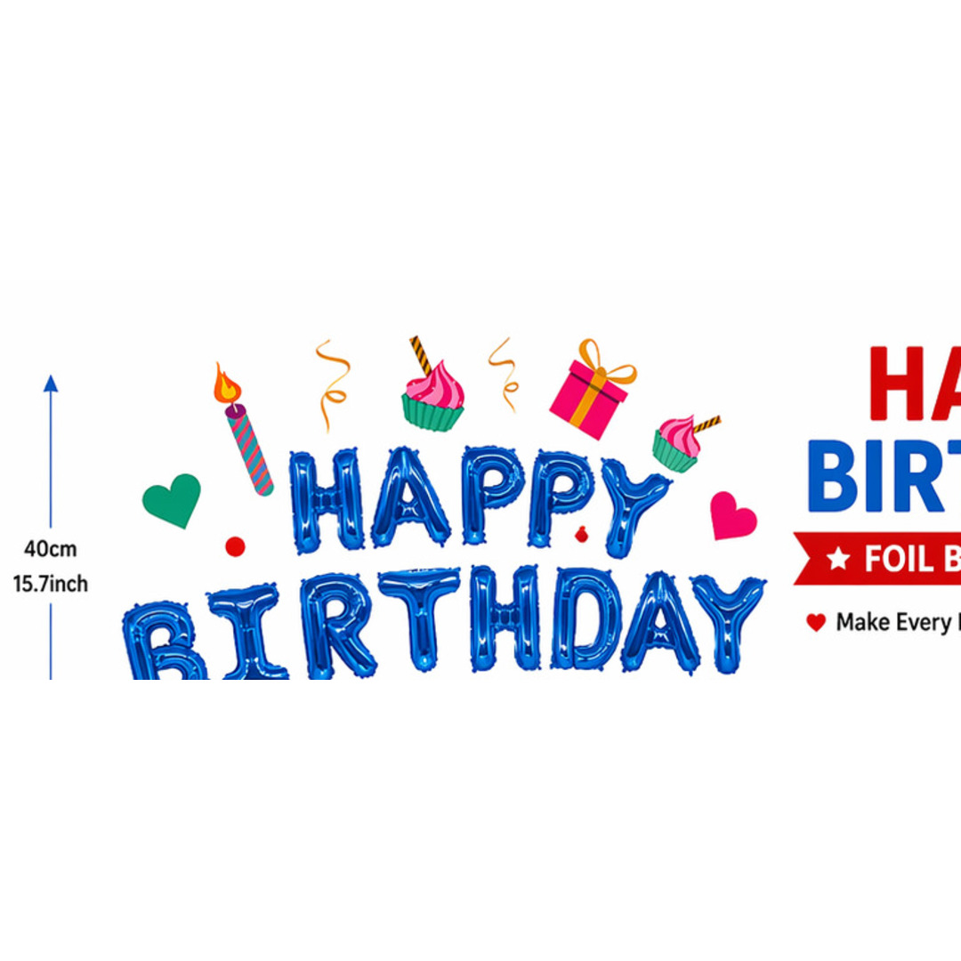 Blue Happy Birthday Letter Balloons