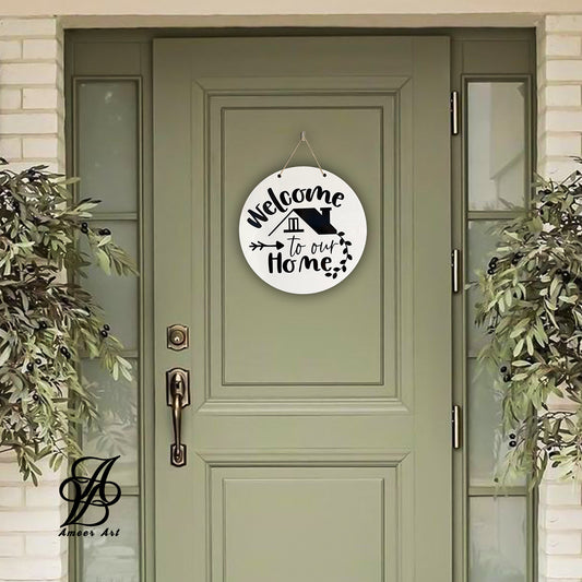 Modern Black “Welcome to Our Home” Sign