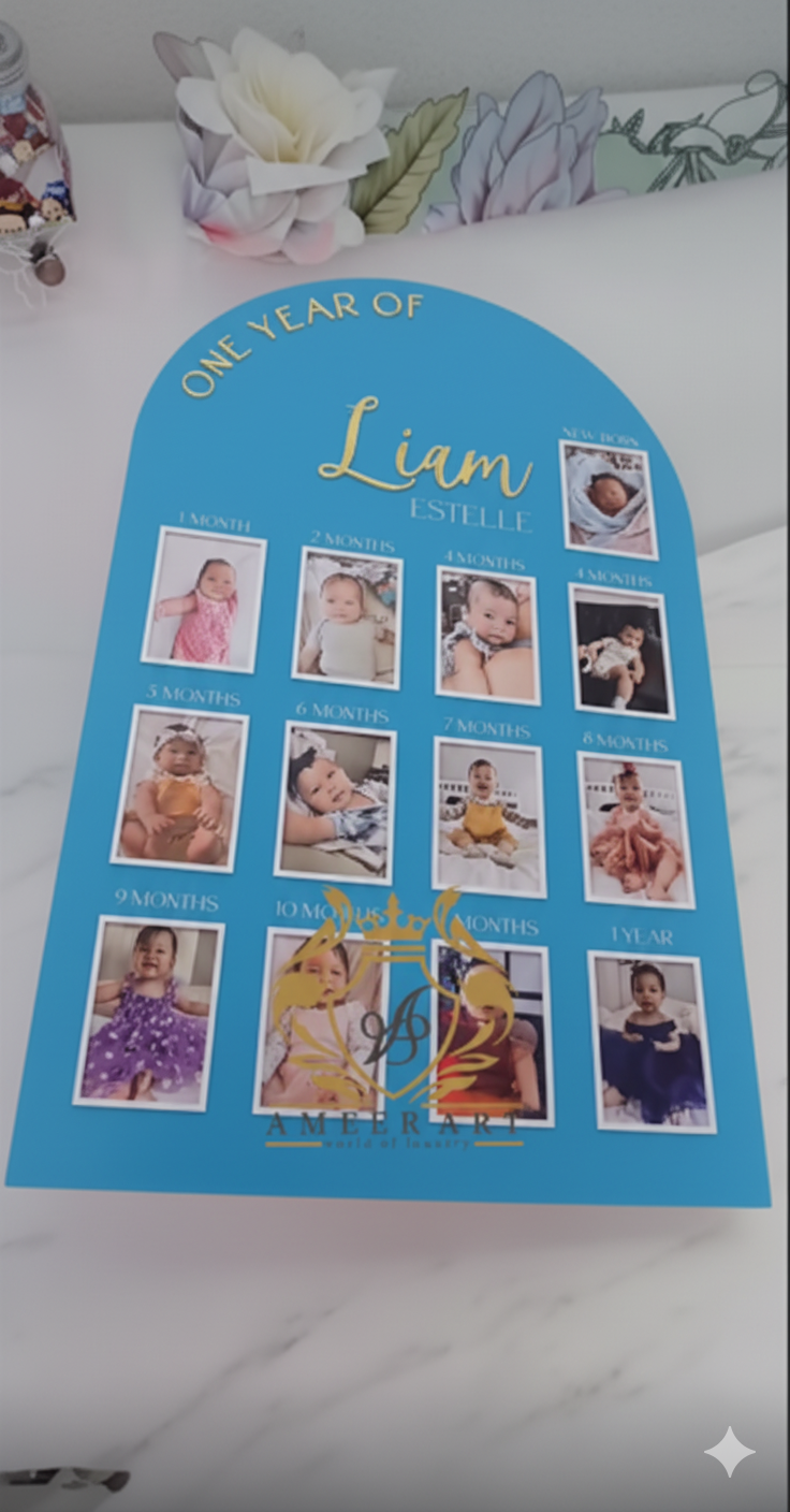One Year of Love – Custom Baby Milestone Board