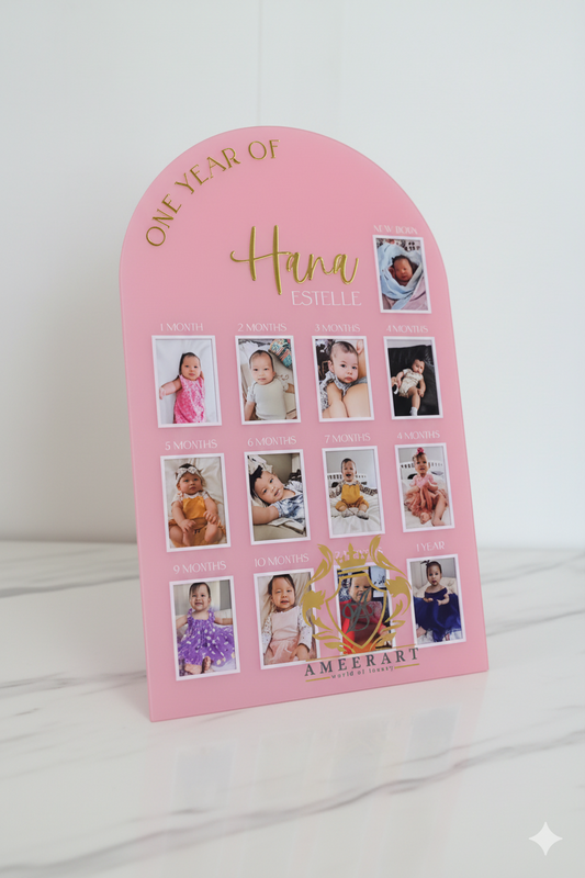 One Year of Love – Custom Baby Milestone Board