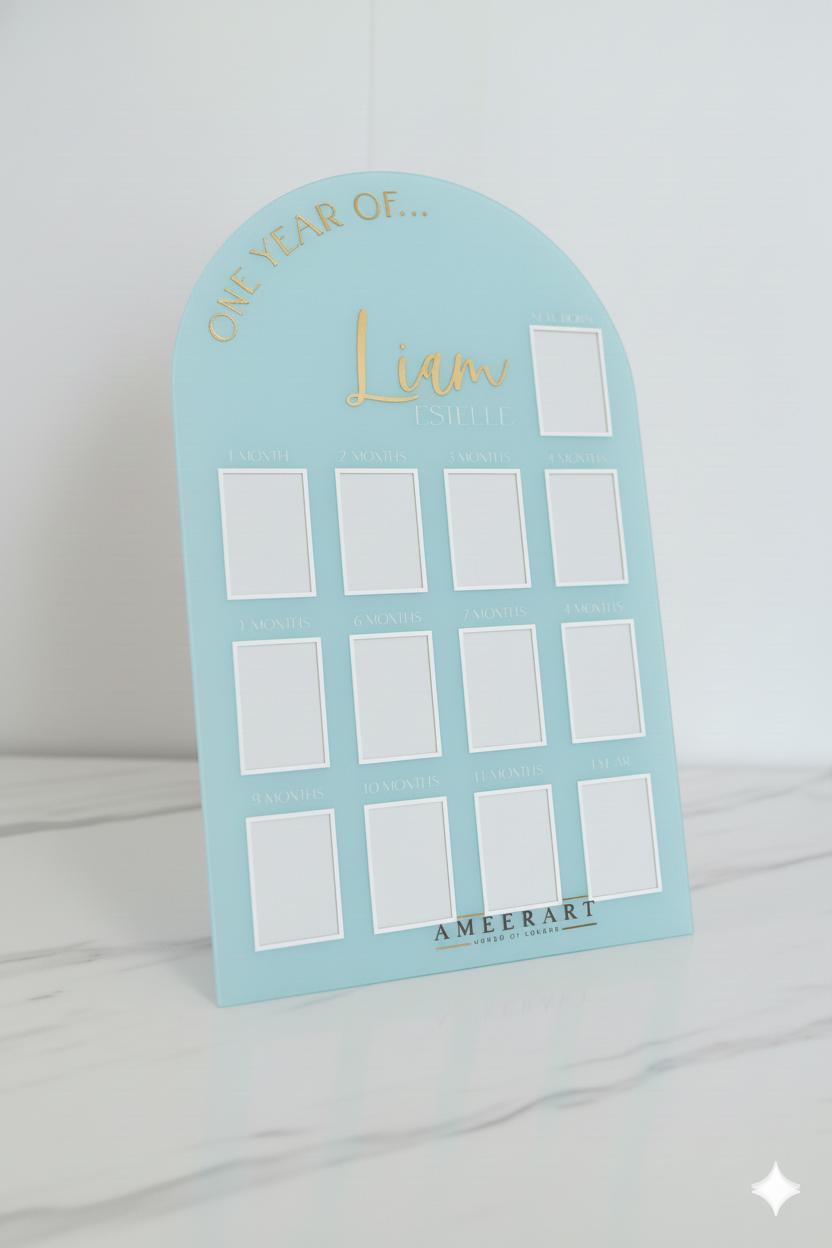 One Year of Love – Custom Baby Milestone Board - Board Only