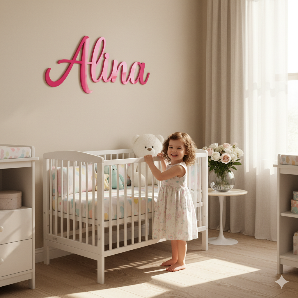 Personalized Cursive Name Sign - Custom Kids Room Wall Decor