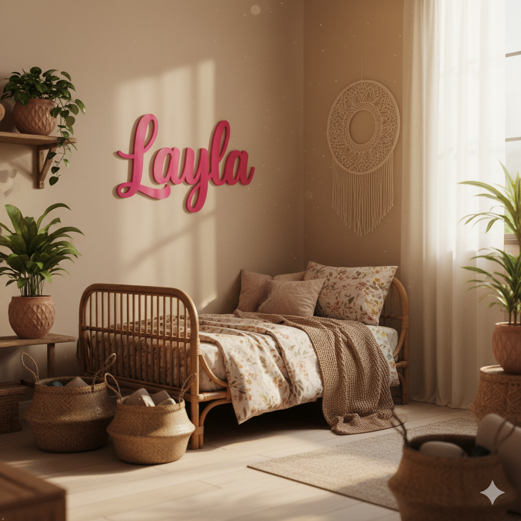 Personalized Cursive Name Sign - Custom Kids Room Wall Decor