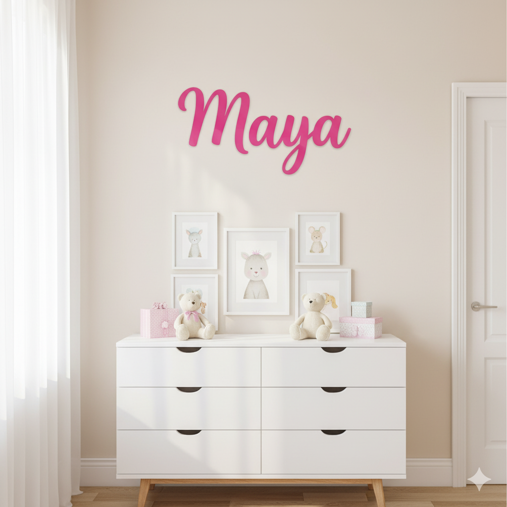 Personalized Cursive Name Sign - Custom Kids Room Wall Decor