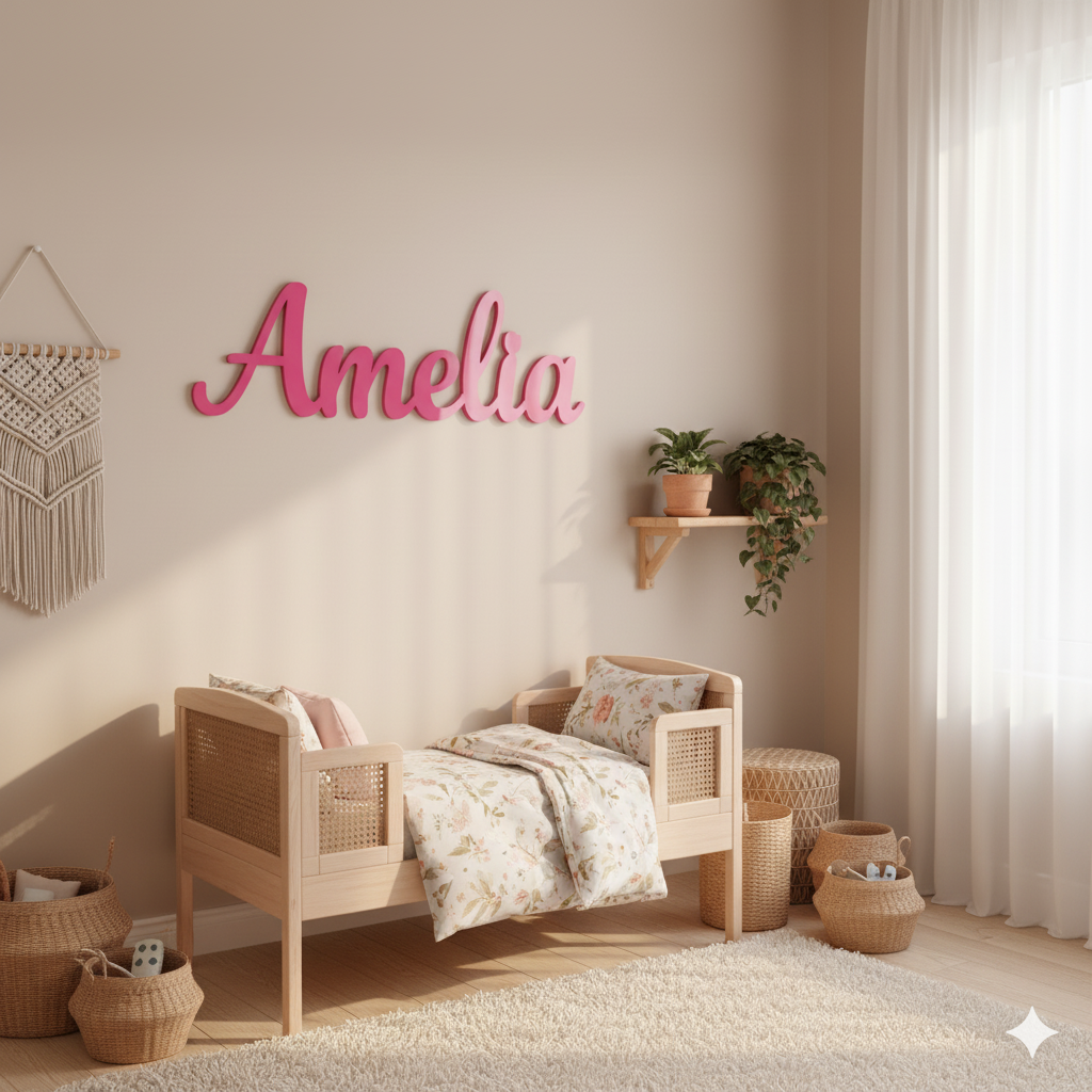 Personalized Cursive Name Sign - Custom Kids Room Wall Decor