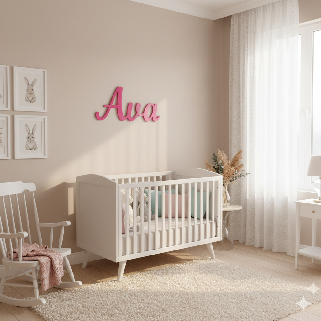 Personalized Cursive Name Sign - Custom Kids Room Wall Decor