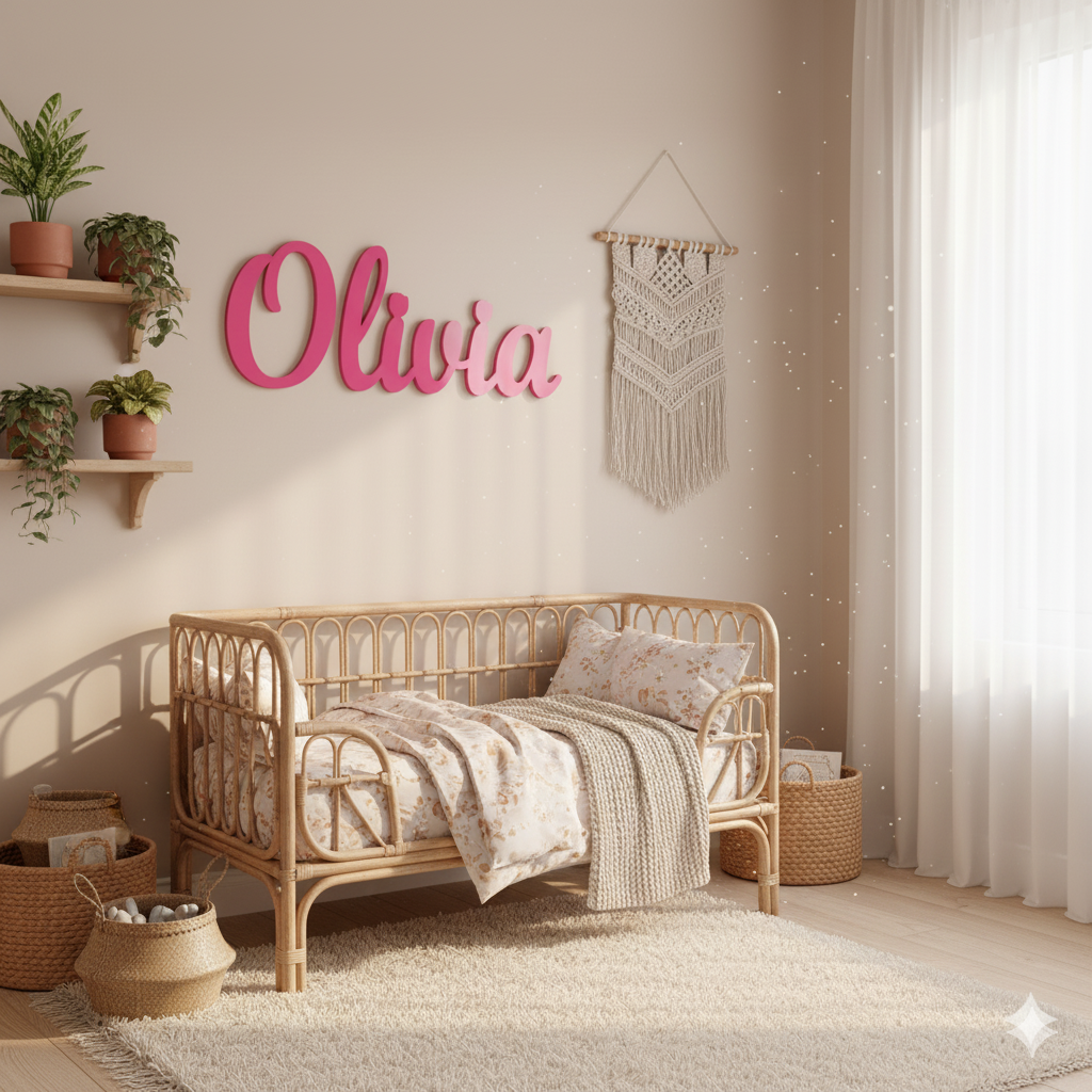 Personalized Cursive Name Sign - Custom Kids Room Wall Decor
