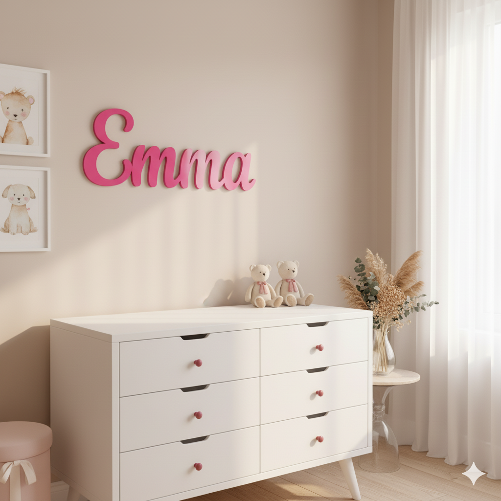 Personalized Cursive Name Sign - Custom Kids Room Wall Decor