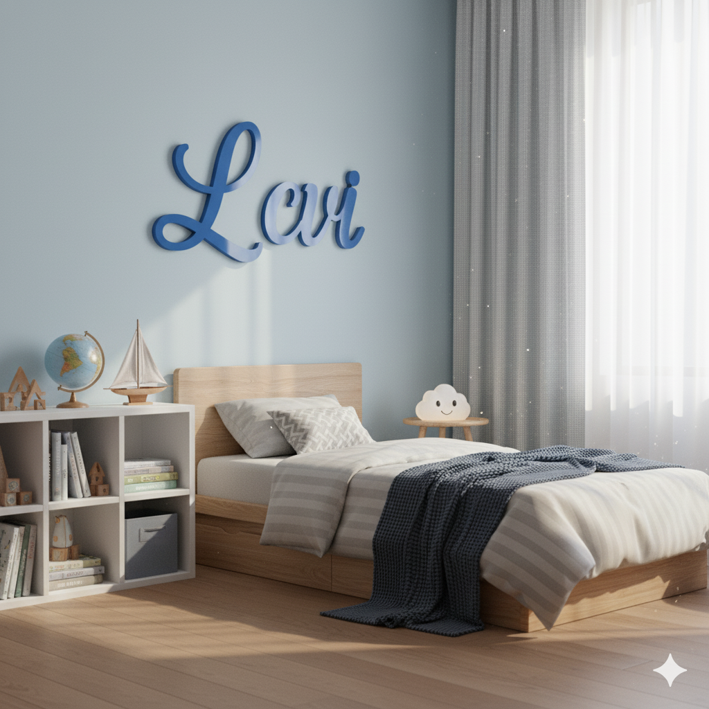Personalized Cursive Name Sign - Custom Kids Room Wall Decor