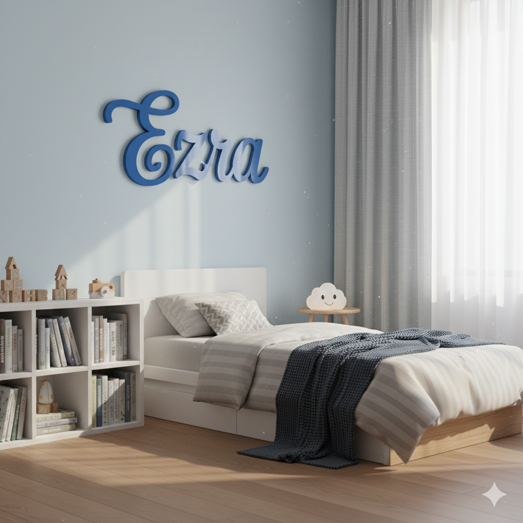 Personalized Cursive Name Sign - Custom Kids Room Wall Decor