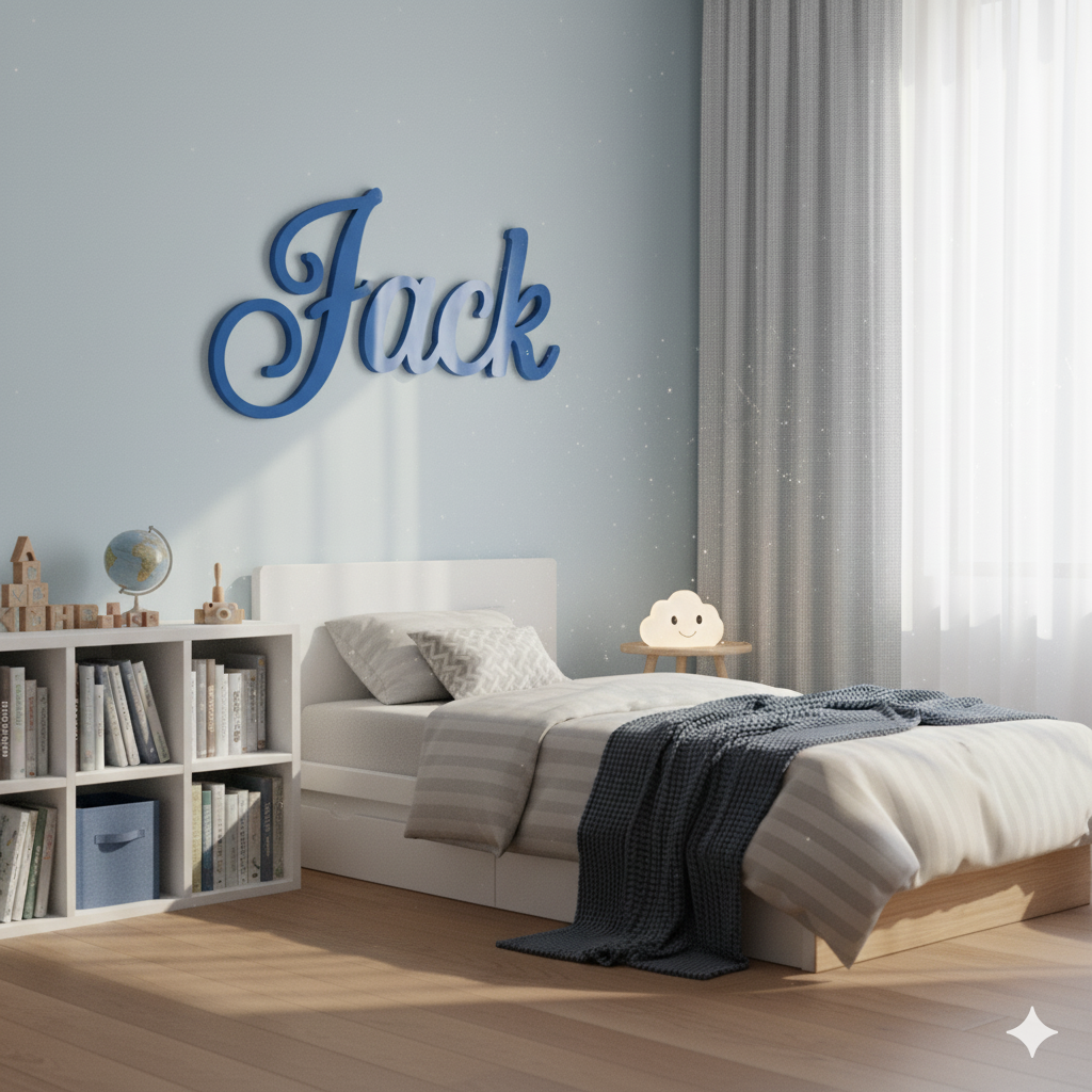 Personalized Cursive Name Sign - Custom Kids Room Wall Decor