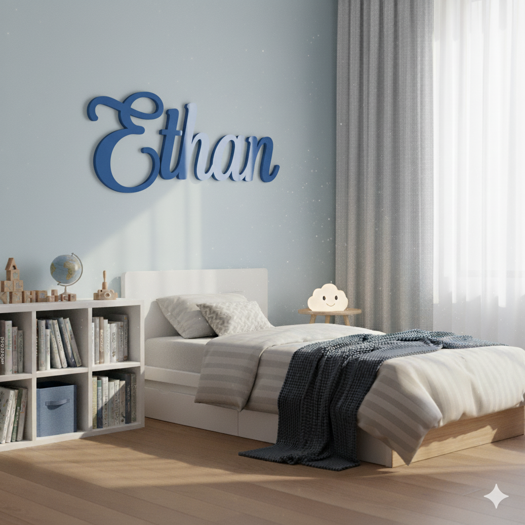 Personalized Cursive Name Sign - Custom Kids Room Wall Decor