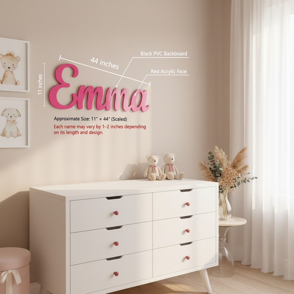Personalized Cursive Name Sign - Custom Kids Room Wall Decor